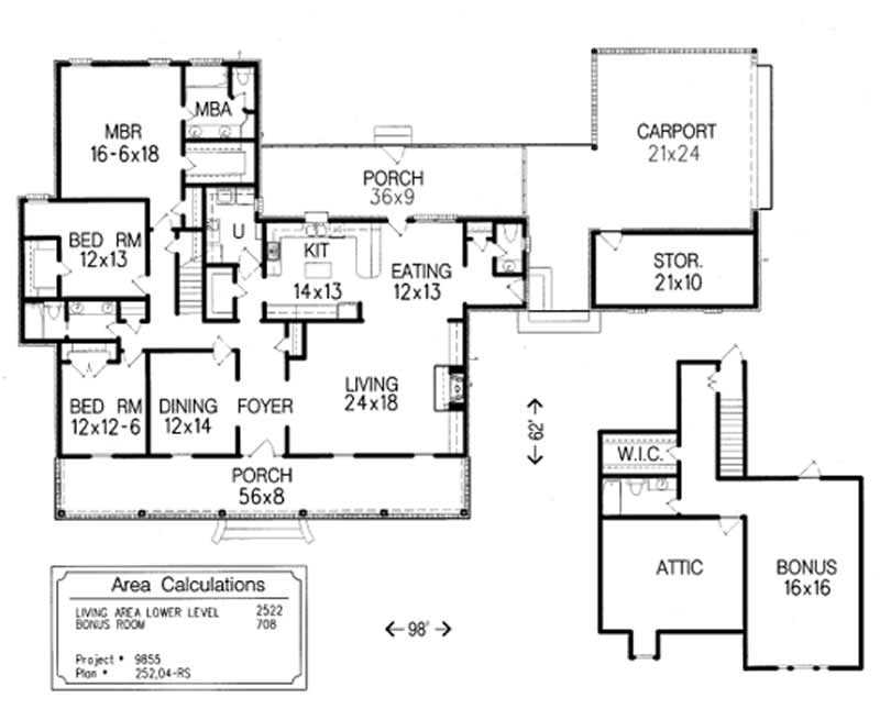 Ranch Home with 3 Bedrooms, 2522 Sq Ft Floor Plan 113
