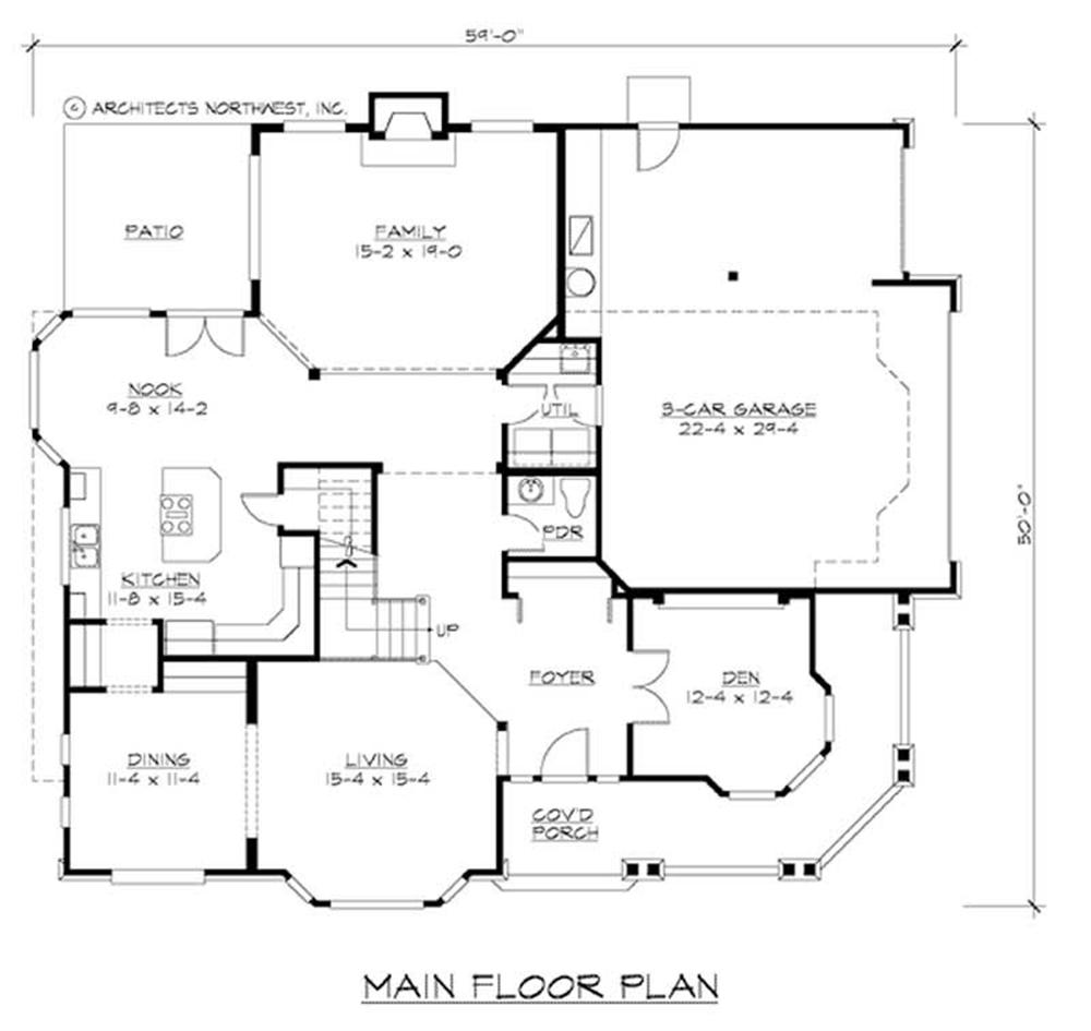 House Plan CD-M3130A3S-0 Main Floor Plan
