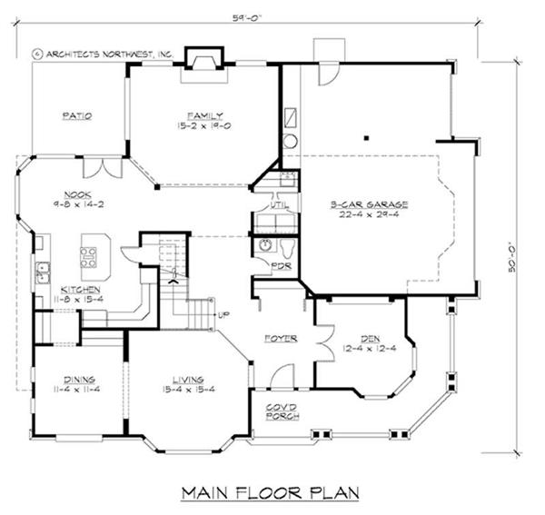 House Plan CD-M3130A3S-0 Main Floor Plan