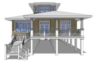 This is a 3D computerized rendering of these Beachfront House Plans.