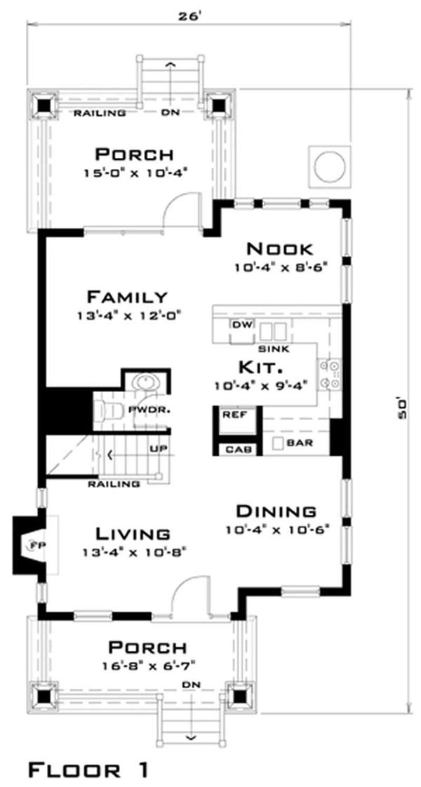 House Plan DT-0038 Main Floor Plan