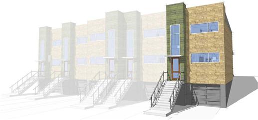 This is a computer rendering of these modern house plans.