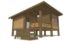 This is the front elevation of these Modern Hunting Cabin House Plans.