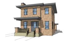 This is a computer rendering of these Modern Homeplans.