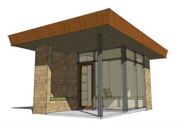This is a 3D rendering of these Small House Plans.