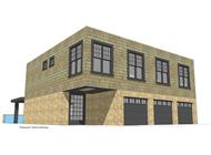 This is the front elevation for these Modern Home Plans.