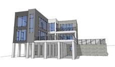 This is a 3D computer rendering of these Modern House Plans.