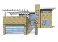 This is a computer rendering of these modern prairie homeplans.