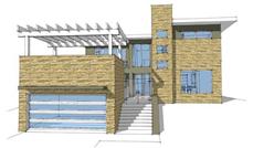 This is a computer rendering of these modern prairie homeplans.
