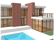 This is a computer rendering of the 1978 Modern Homeplans.