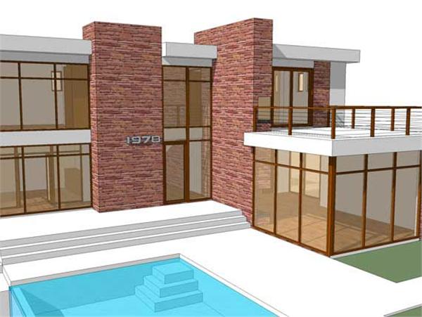 This is a computer rendering of the 1978 Modern Homeplans.
