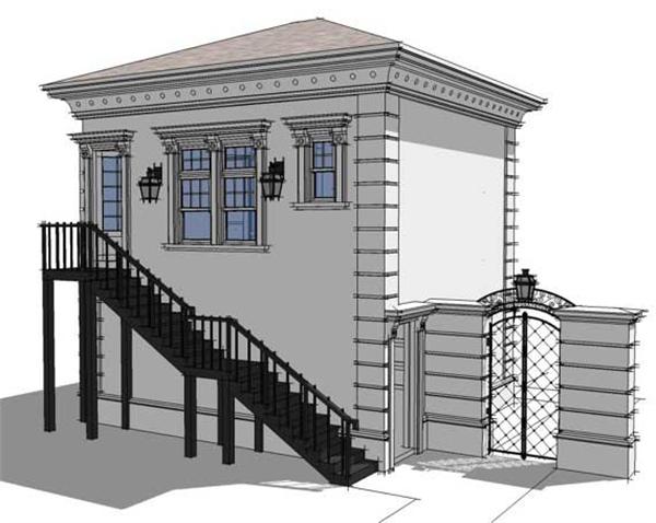Home Plan Rear Elevation