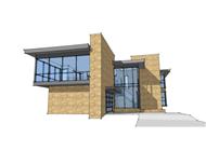 This is a 3D computer rendering of these Modern House Plans.