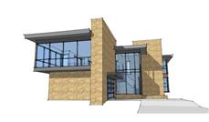 This is a 3D computer rendering of these Modern House Plans.