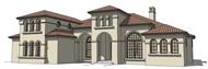 This is the front elevation of these Mediterranean Home Plans.