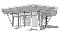 This image shows the front elevation of these Modern House Plans.