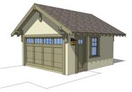 This image is a computer rendered elevation of these garage house plans.