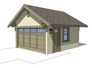 This image is a computer rendered elevation of these garage house plans.