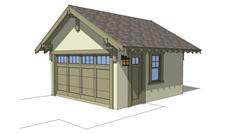 This image is a computer rendered elevation of these garage house plans.