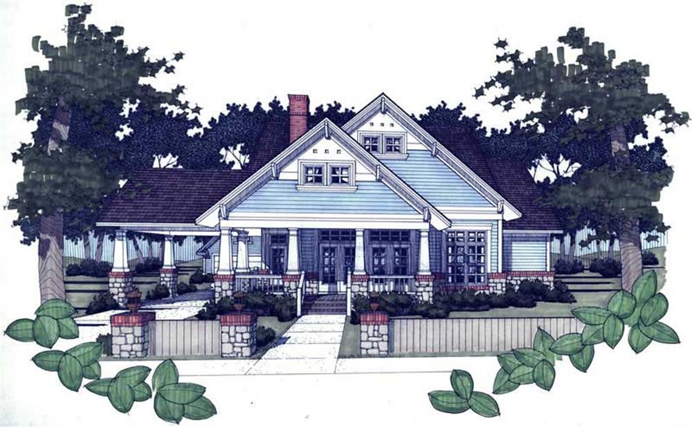 117-1001 house plan front rendering