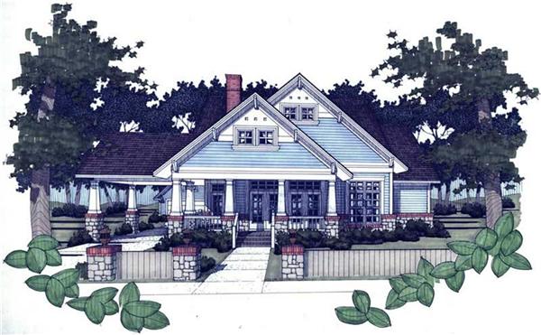 117-1001 house plan front rendering
