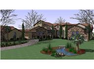 Luxury House Plans 117-1053 color rendering.