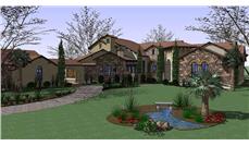 Luxury House Plans 117-1053 color rendering.