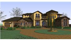 Luxury House Plans color elevation.