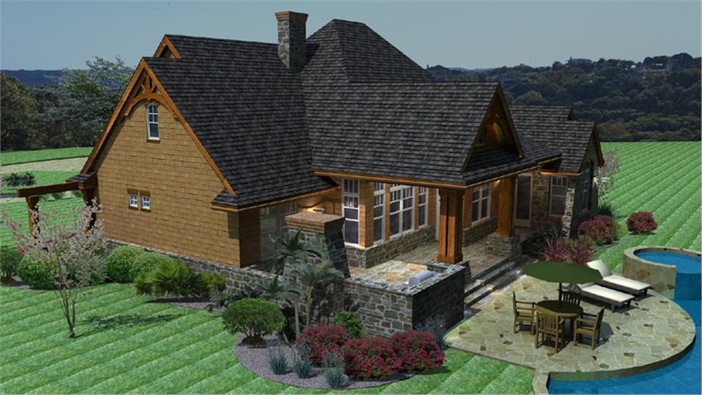 117-1092 house plan right elevation