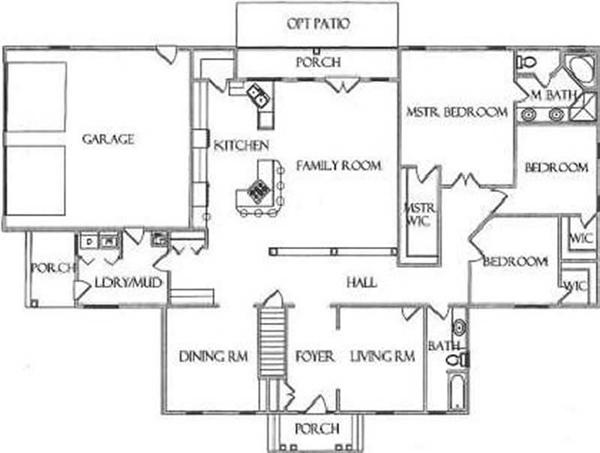 House Plan CR-523-A Main Floor Plan