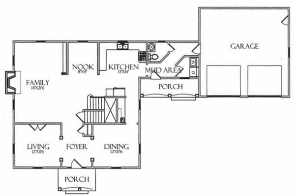 House Plan CR-501 Main Floor Plan