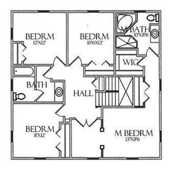 House Plan CR-501 Second Floor Plan