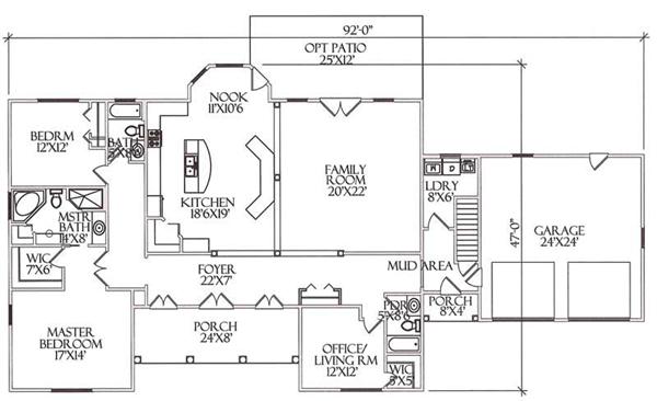 House Plan CR-520-B Main Floor Plan