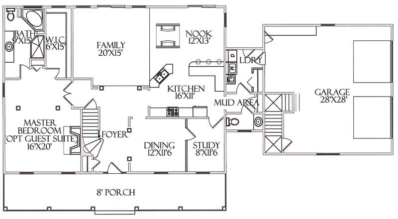 House Plan CR-516 Main Floor Plan