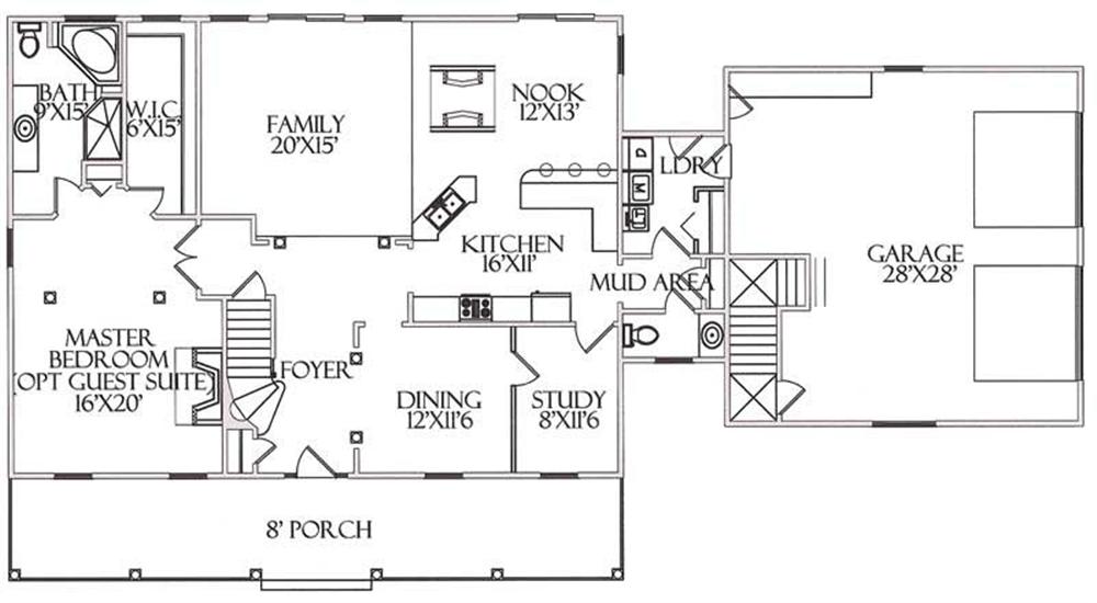 House Plan CR-516 Main Floor Plan