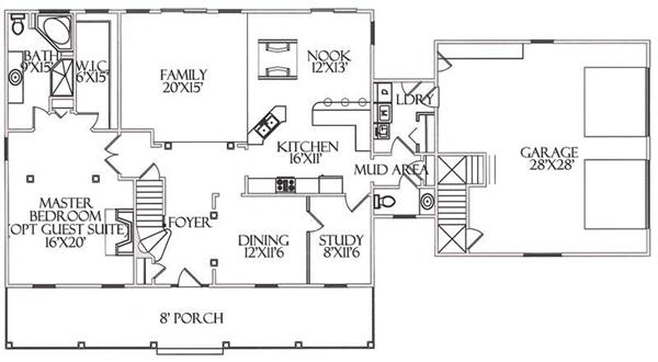 House Plan CR-516 Main Floor Plan