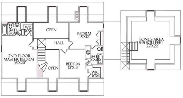 House Plan CR-516 Second Floor Plan