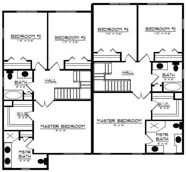 Floor Plan Second Story for multi-unit home plans # CR-606