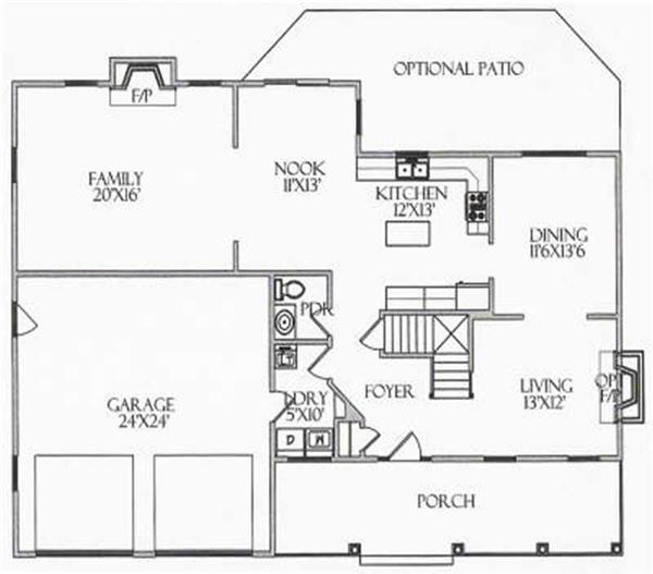 House Plan CR-515 Main Floor Plan