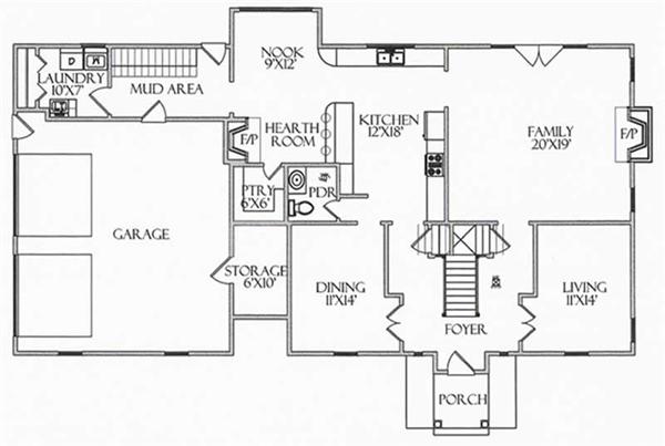 House Plan CR-510 Main Floor Plan