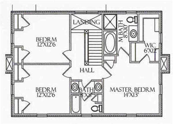House Plan CR-508 Second Floor Plan