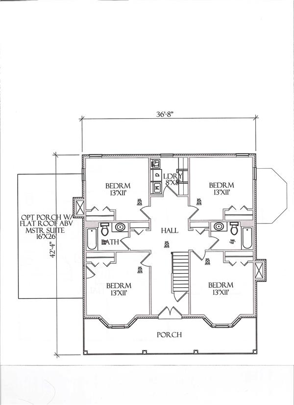 Floor Plan Second Story for Country House Plans # CR-509-B