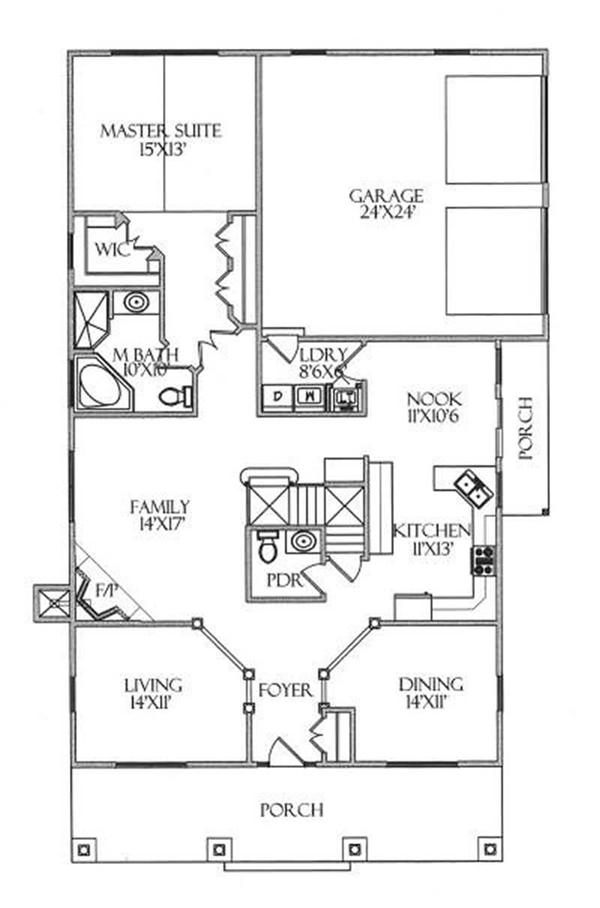 House Plan CR-506-A Main Floor Plan