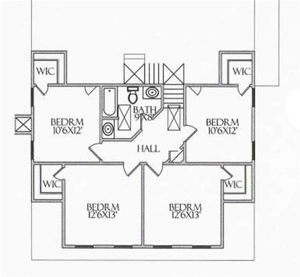 House Plan CR-506-A Second Floor Plan