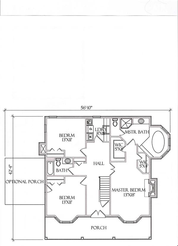 Floor Plan Second Story for Country House Plans # CR-509-A