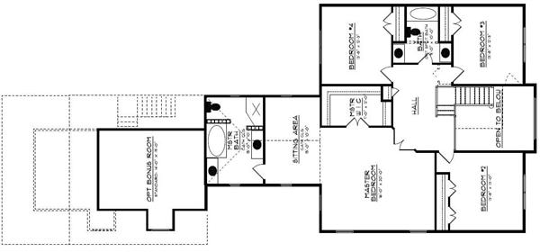 Floor Plan Second Story for country home plans # CR-534-A