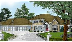 Home Plans DDI100-206 color front elevation.