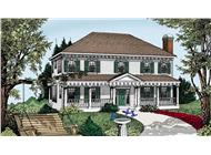 This is a very cheerful rendering of these Colonial Home Plans.