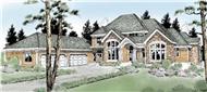 Luxury Homeplans DDI97-215 color front elevation.