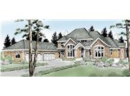 Luxury Homeplans DDI97-215 color front elevation.
